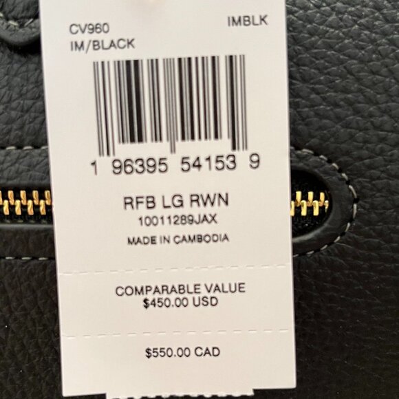 NWT Coach Rowan Large Black Satchel Bag & an Extra Coach Strap (Reversible) - Picture 4 of 14